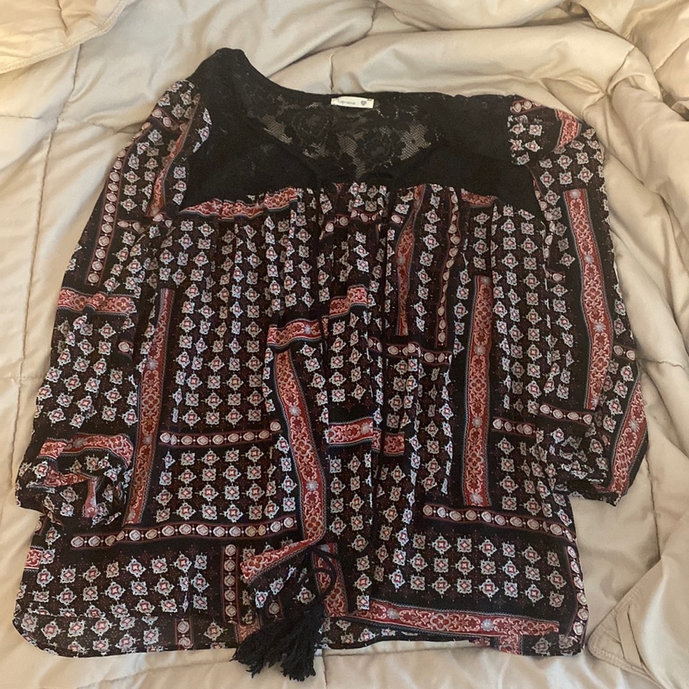 Patterned Chiffon Blouse - image 1
